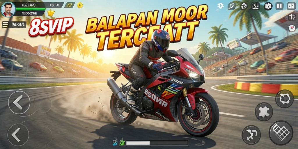 Gameplay seru di 8SVIP saat balapan motor.