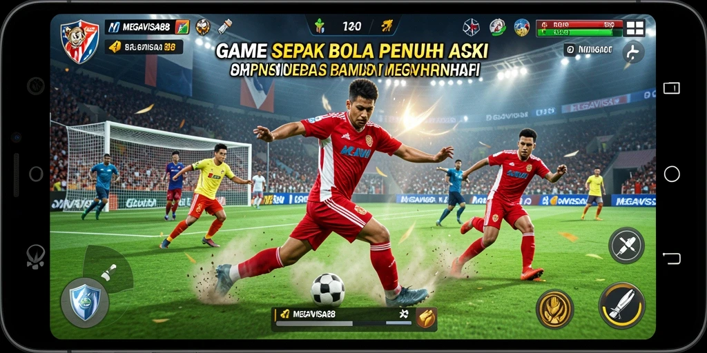 Tampilan dinamis gameplay sepak bola di MEGAVISA88.