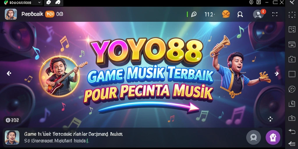 Tampilan gameplay YOYO88 yang menyentuh nada musik.